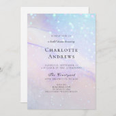 Invitation Mariage Parties scintillant en marbre Einladung (Devant / Derrière)