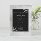 Invitation Mariage PARTIES SCINTILLANT EN MARBRE NOIR EN ARGE (Debout devant)