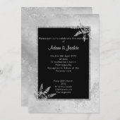 Invitation Mariage PARTIES SCINTILLANT EN MARBRE NOIR EN ARGE (Devant / Derrière)