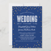 Invitation MARIAGE parties scintillant en or mignon confetti  (Devant)