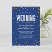 Invitation MARIAGE parties scintillant en or mignon confetti  (Debout devant)