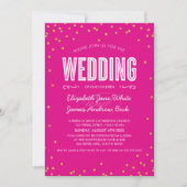 Invitation MARIAGE parties scintillant en or mignon confetti  (Devant)