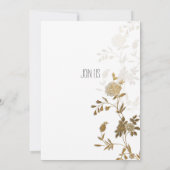 Invitation Mariage parties scintillant fleurie chic simple en (Dos)