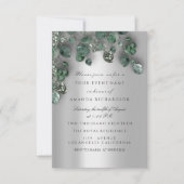 Invitation Mariage Parties scintillant SmokyGrey Eucalyptus v (Devant)