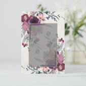 Invitation Mariage pas cher floral rose pâle et bordeaux   (Debout devant)