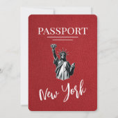 Invitation Mariage Passeport Rouge New York City (Dos)