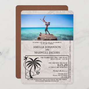Invitation Mariage Passport Bahamas Brown