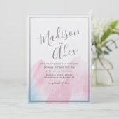 Invitation mariage Pastel Aquarelle (Debout devant)