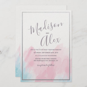 Invitation mariage Pastel Aquarelle