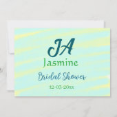 Invitation Mariage pastel aquarelle bleu vert nom da (Dos)