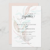 Invitation MARIAGE | Pastel Aquarelle Foliing Sispy (Devant / Derrière)