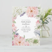 Invitation Mariage Pastel Blush Pink Dahlia (Debout devant)