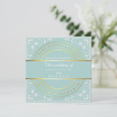 Invitation Mariage Pastel Green et Or  (Debout devant)