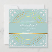 Invitation Mariage Pastel Green et Or  (Devant)