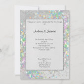 INVITATION MARIAGE PASTEL HOLOGRAPHIQUE EN MARBRE D'ARGENT BR (Devant)