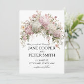 Invitation Mariage pastel hydrangeas et roses Budget (Debout devant)
