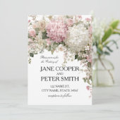 Invitation Mariage pastel hydrangeas et roses Budget (Debout devant)