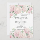 Invitation Mariage pastel hydrangeas et roses budget  (Devant)