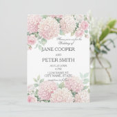 Invitation Mariage pastel hydrangeas et roses budget  (Debout devant)