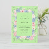 Invitation Mariage pastel pétale Chartreuse (Debout devant)