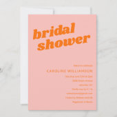 Invitation Mariage pastel rose orange moderne rétro (Devant)