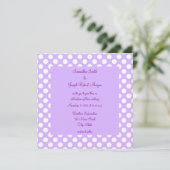 Invitation Mariage Pastel Violet et Blanc à Points (Debout devant)