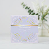 Invitation Mariage pastel violet et or (Debout devant)