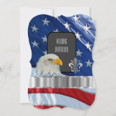 Invitation Mariage patriotique de drapeau américain et (Dos)