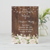 Invitation Mariage Pays Roses violets (Debout devant)