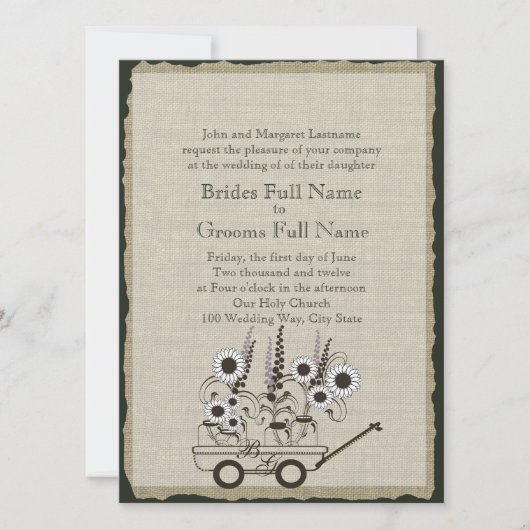 Invitation Mariage Pays Wagon (Devant)