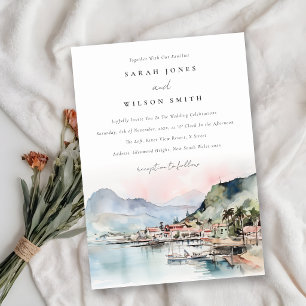 Invitation Mariage Paysage Aquarelle Kauai Hawaï