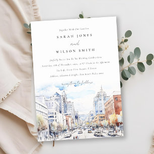 Invitation Mariage Paysage Aquarelle Omaha Nebraska