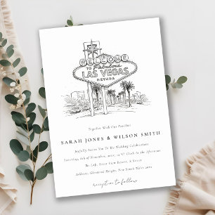 Invitation Mariage paysage croquis Las Vegas Nevada
