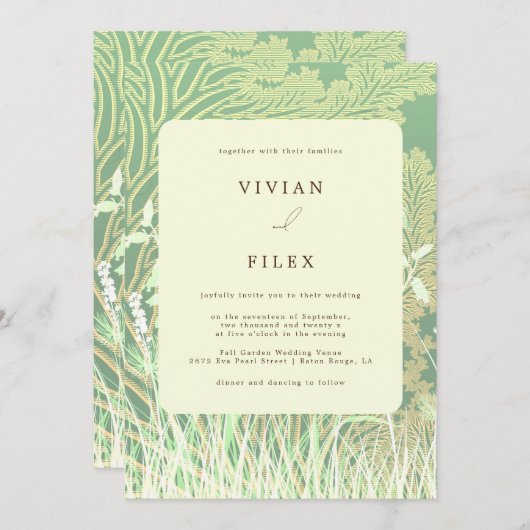 Invitation Mariage Paysage forestier (Devant / Derrière)