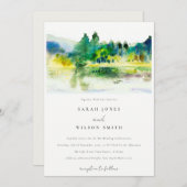 Invitation Mariage paysager Chic Campagne Mountain River (Devant / Derrière)