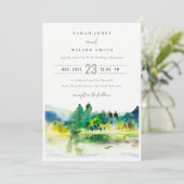 Invitation Mariage paysager Chic Campagne Mountain River (Debout devant)