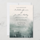 Invitation Mariage paysager de la forêt d'aquarelles Abstrait (Devant)