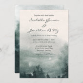 Invitation Mariage paysager de la forêt d'aquarelles Abstrait (Devant / Derrière)