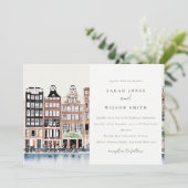 Invitation Mariage paysager du canal néerlandais d'Amsterdam (Debout devant)