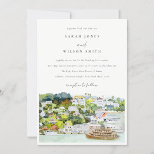 Invitation Mariage paysager Elegant River Cruise Country