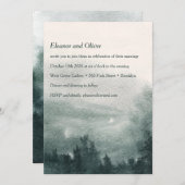 Invitation Mariage paysager vert de la forêt d'aquarelle Abst (Devant / Derrière)