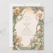 Invitation Mariage Peach Cream Bloom (Devant)