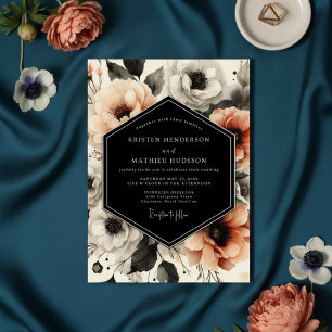 Invitation Mariage Peach Moody Bloom