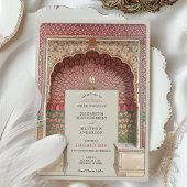 Invitation Mariage Peacock Arch Motif de luxe inspiré par l'I