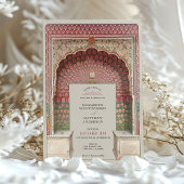 Invitation Mariage Peacock Arch Motif de luxe inspiré par l'I