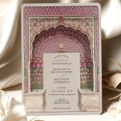 Invitation Mariage Peacock Arch Motif de luxe inspiré par l'I