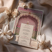 Invitation Mariage Peacock Arch Motif de luxe inspiré par l'I