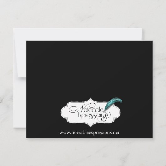 Invitation Mariage Peacock Art Déco noir et or (Dos)