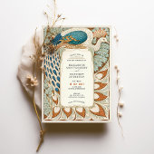 Invitation Mariage Peacock Art Nouveau