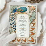 Invitation Mariage Peacock Art Nouveau<br><div class="desc">Cette superbe faire-part de mariage Art Nouveau présente une illustration complexe de paon avec des plumes fluides et élégantes dans des bleus profonds, des verts doux et des dorures chaudes. Inspiré par l'esthétique luxueuse du début du XXe siècle, le cadre botanique orné et les détails délicats apportent une touche sophistiquée...</div>